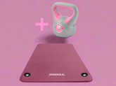 York fitness - Pink Yoga Mat + 2KG Pink Kettlebell Bundle